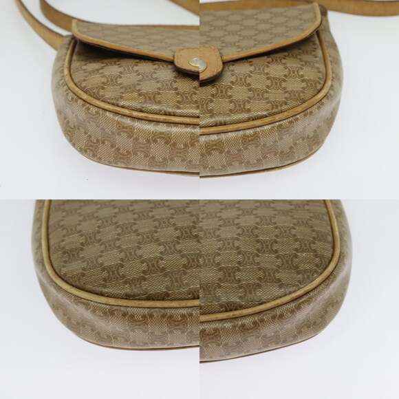 CELINE Macadam Canvas Shoulder Bag Pvc Beige Gold - Picture 10 of 12